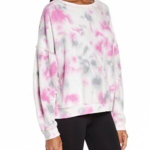 Free People Intimately Kelly Tie Dye Raw Edge Pullover Sweatshirt Size Small